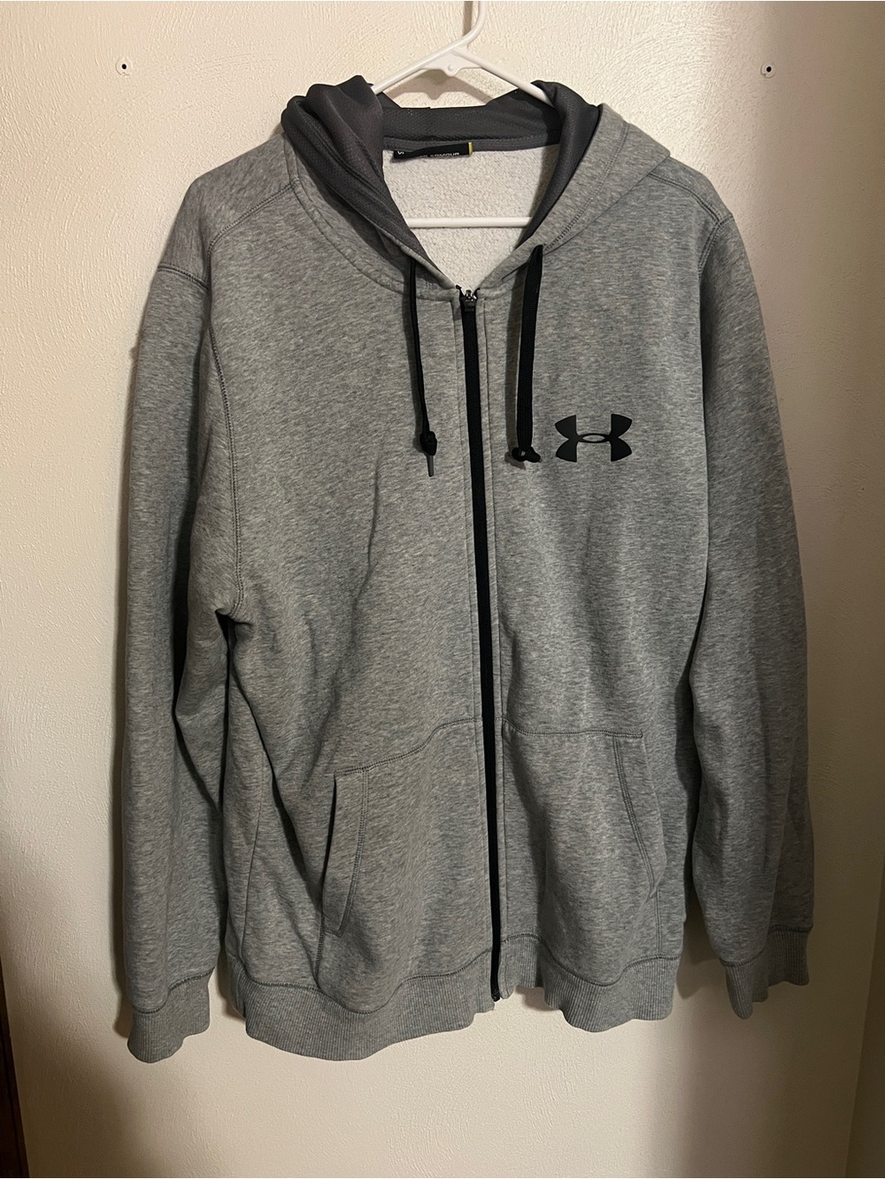 UNDER ARMOUR Classic Full Zip Athletic Athleisure Track Jacket Grey Black Sz XL